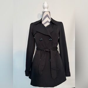 VERTIGO Paris Blue Belted Lined Trench Double Breasted Coat Women's Size XS